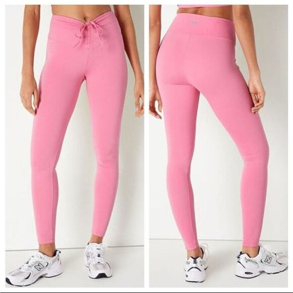 Victoria’s Secret pink adjustable waist ruched leggings pink small new - Picture 1 of 14